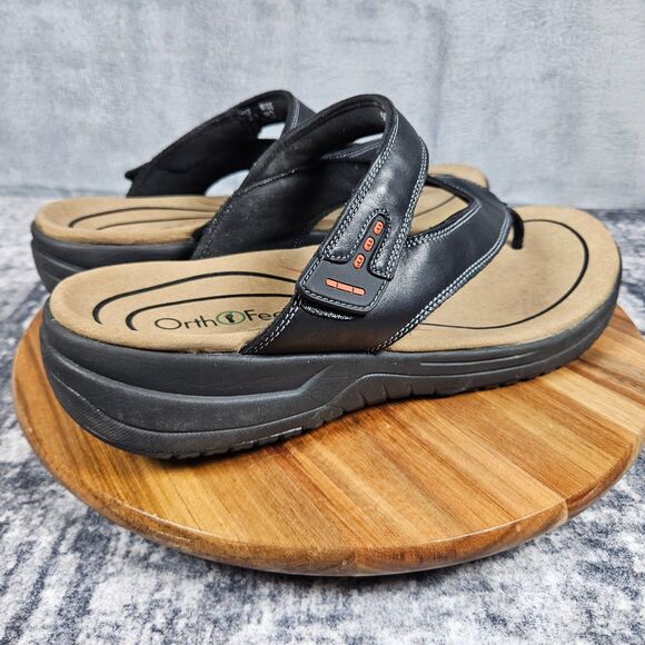 Orthofeet El Dorado Sandals Adjustable Hook Loop Flip Flop Men\'s Size 13 Wide main image 11